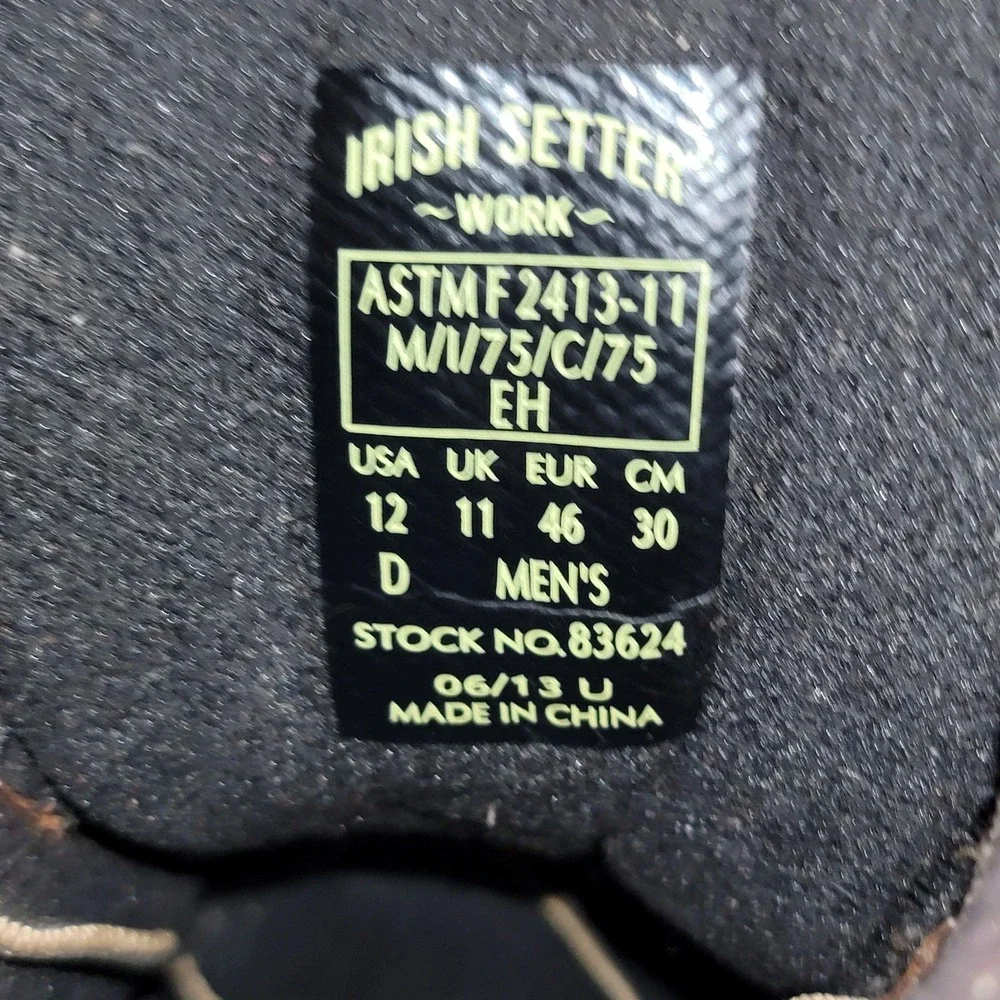 Red Wing Irish Setter 83624 Farmington Steel Toe Men's Leather Work Boots Sz 12D